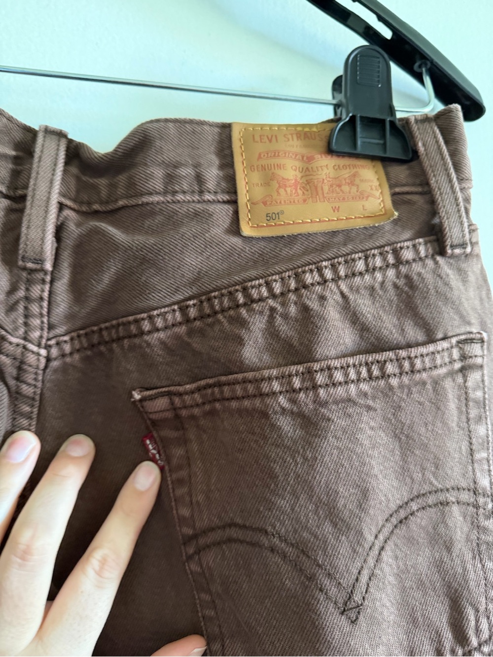 Levi’s Premium Denim Brown Cotton High Rise 501 Button Fly Jeans size 29 EUC - Picture 4 of 12